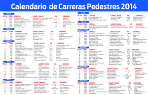 Calendario Carreras Pedestres 2014-2