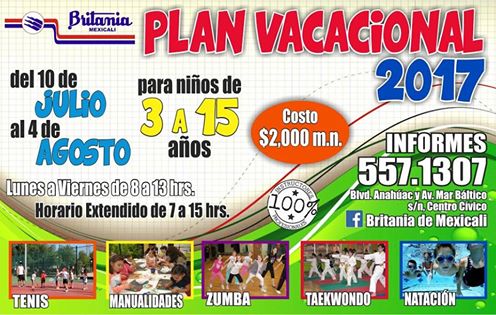 CONVOCA BRITANIA A SU PLAN VACACIONAL – MexicaliSport